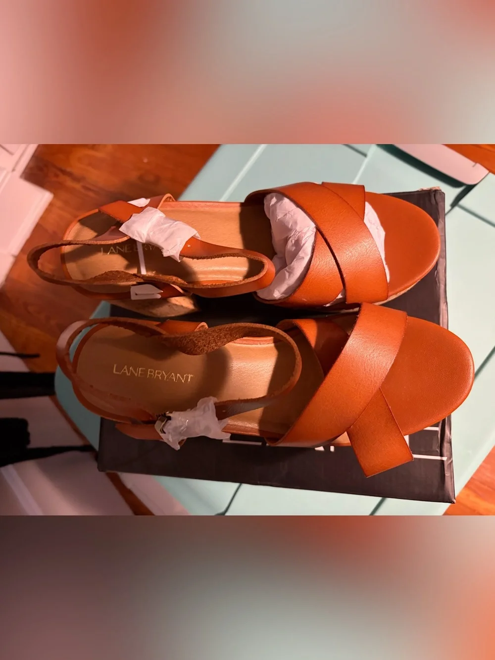 Lane Bryant Dream Cloud Platform Sandal in Cognac, 10W, NWT